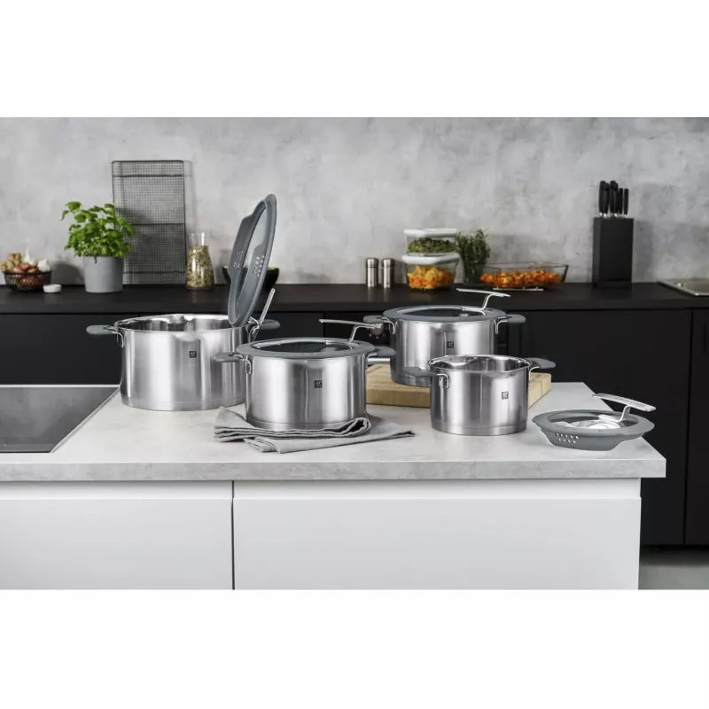 ZWILLING SIMPLIFY 66870-004-0 set di pentole acciaio inox 4 pz. argento nero