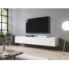 Supporto TV cama meble SLIDE 200 — 2000×400×300 mm, piano in MDF bianco lucido, struttura bianca