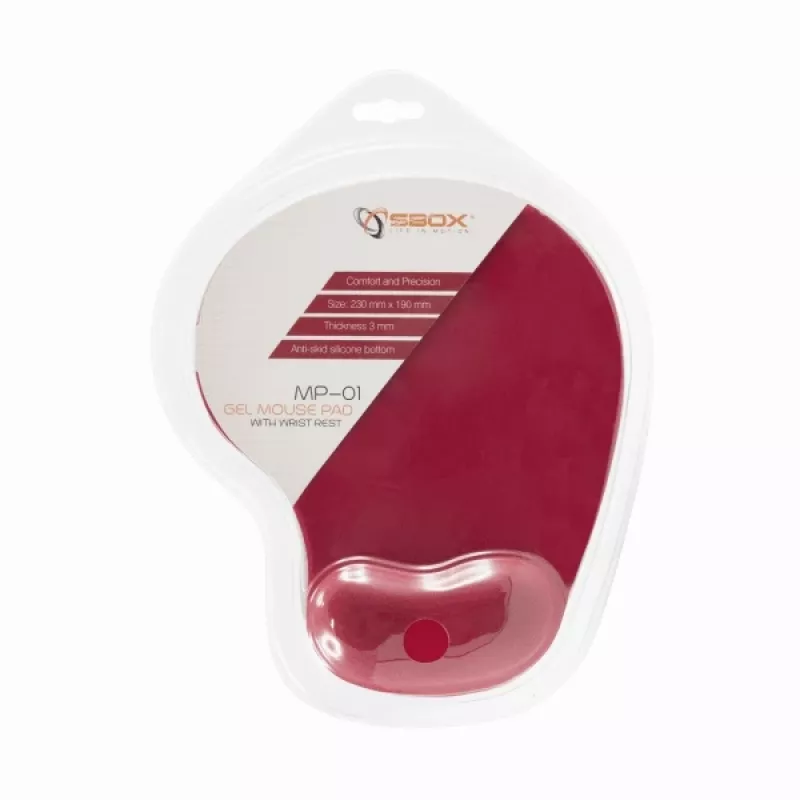 Tappetino mouse gel Sbox MP-01R rosso