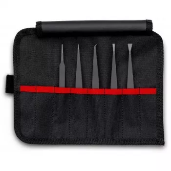 Pinzetta ESD Knipex 92 00 05 nero piatta a punta curva dritta