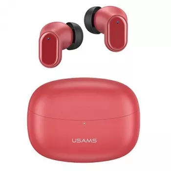 Auricolari TWS wireless usams serie BH BHUBH03 Bluetooth 5.1, rosso — in-ear, custodia di ricarica