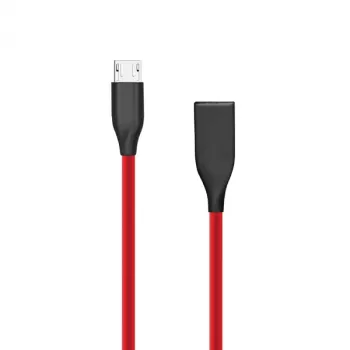 Cavo in silicone USB-Micro-USB (rosso, 1 m)