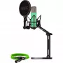 NT1 Signature + cavo XLR + braccio da studio da tavolo, microfono verde chiaro, bundle