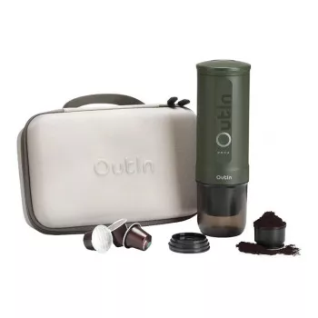 Macchina per caffè portatile Outin Nano 7500mAh set (verde) + custodia protettiva