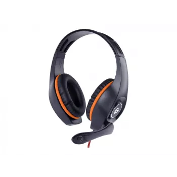 Headset gaming con filo GEMBIRD GHS-05-O, circumaurale, 20–20000 Hz, cavo 2 m, 250 g, arancione/nero