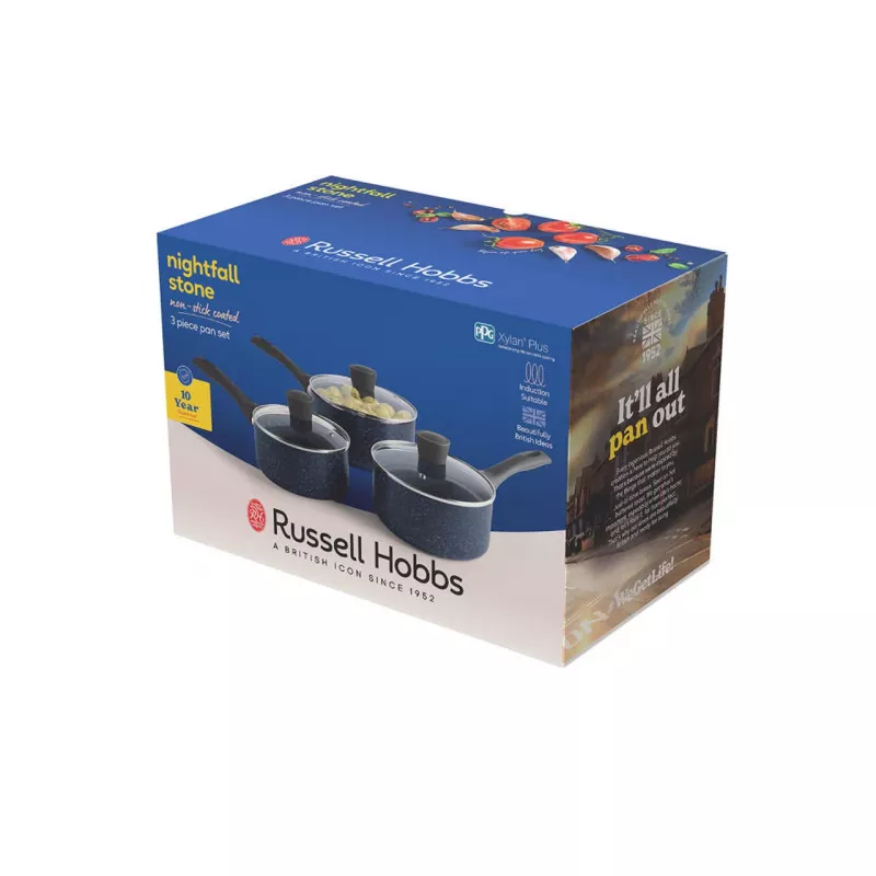 Set pentole Russell Hobbs Nightfall Stone 3 pezzi 16/18/20 cm antiaderente