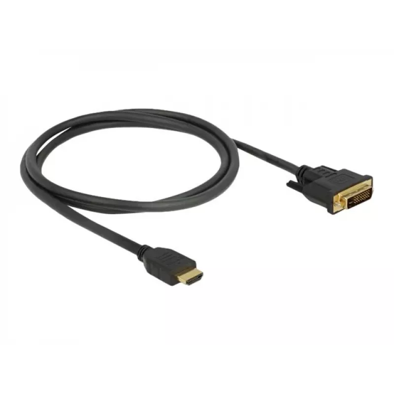 DeLOCK 85652 Adattatore per cavo video 1 m HDMI tipo A (Standard) DVI nero (85652)