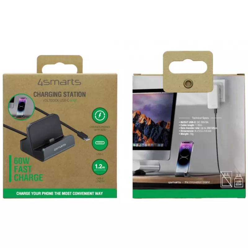 4smarts Charging Dock VoltDock USB-C 60W grigio (541426)