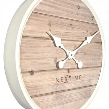 NeXtime orologio 3134wi Plank, Ø50 cm, da parete, bianco
