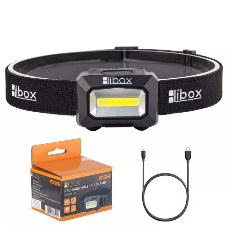 Libox LB0107 torcia lampada frontale nero LED