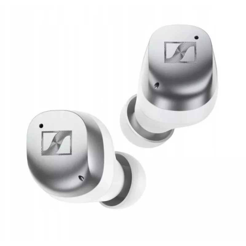 Auricolari sportivi wireless Bluetooth con cancellazione del rumore SENNHEISER Momentum MTW4 - bianco e argento