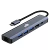 Adattatore HUB USB C 6in1 - HDMI, USBx3, PD, RJ-45
