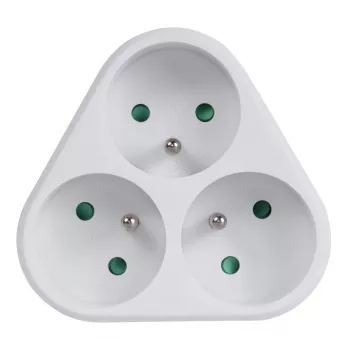 Adattatore da viaggio Type E (FR) a Type F bianco Maclean MCE214