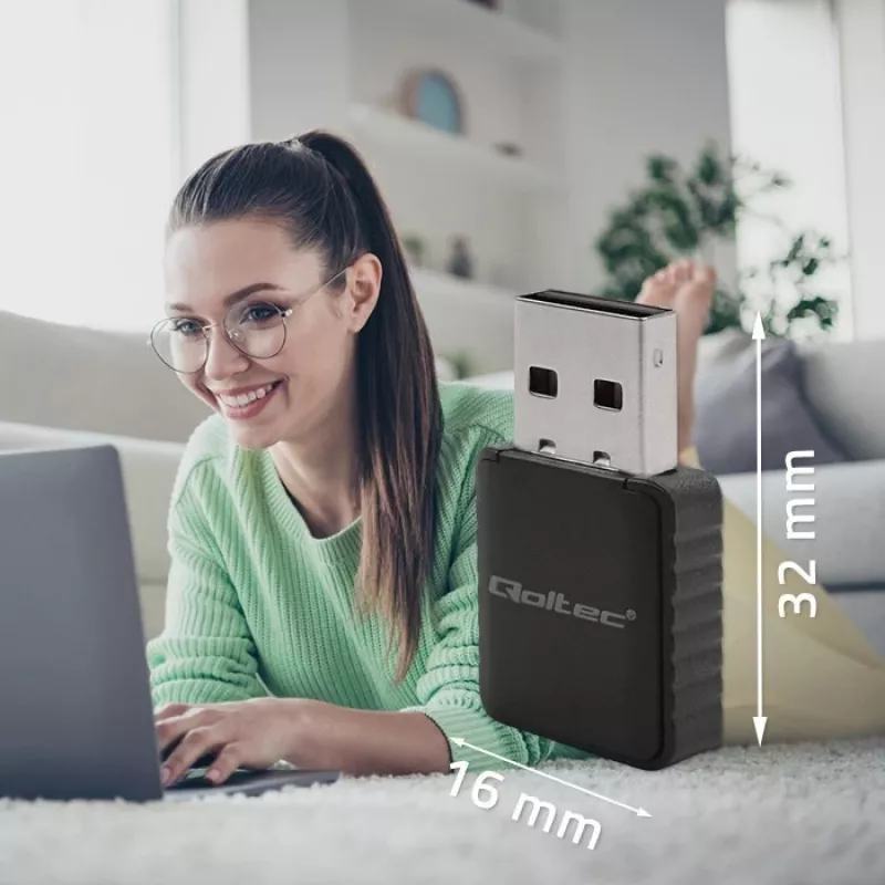 Adattatore wireless USB QOLTEC 56988 dual band 1300Mbps USB 3.0