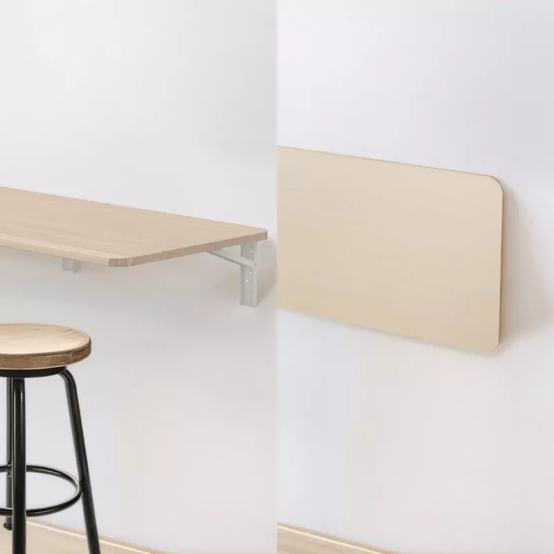 Maclean MC-128WD mensola pieghevole a parete, 100×40 cm, finitura effetto legno