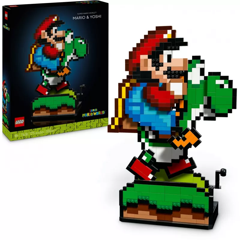 Giocattolo da costruzione LEGO Super Mario World Mario & Yoshi Set 71438 — personaggi interattivi ed elementi di gioco da costruire