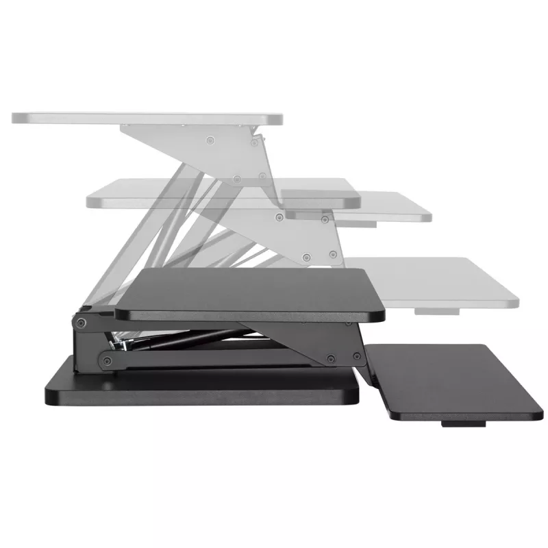 Supporto da scrivania Maclean per tastiera, monitor o laptop, a gas, regolabile in altezza, nero, MC-882