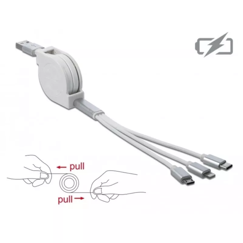 Cavo USB DeLOCK 85850 0,98 m USB 2.0 USB A USB C/Micro-USB B/Lightning