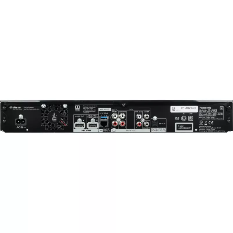 Panasonic DP-UB824 - lettore Blu-ray 3D - upscaling - Ethernet, Wi-Fi (DP-UB824EGK)