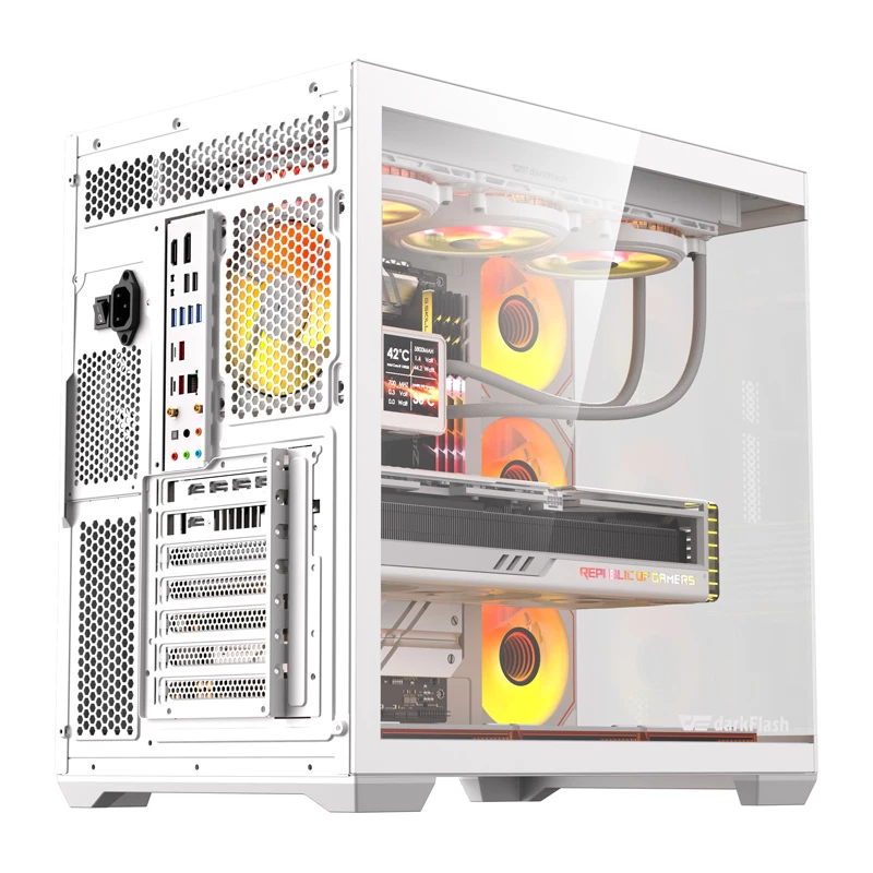 Case per computer Darkflash C280 (bianco) con 7 ventole di raffreddamento