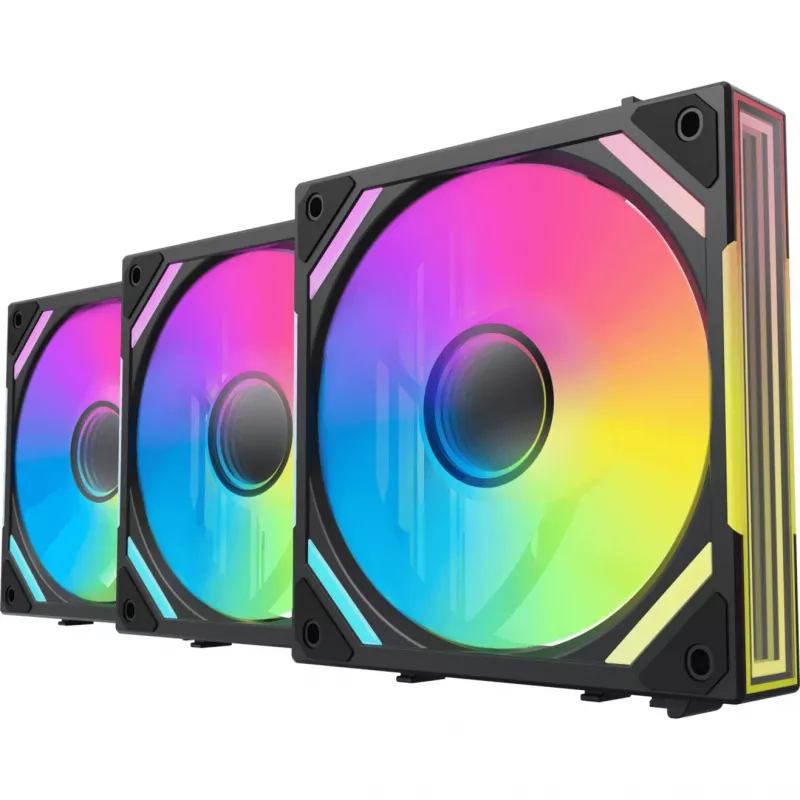 Alpenföhn 84000000228 Wing Boost 4 PWM RGB ventole per case, 120 mm, 500–1800 giri/min, 3 pezzi, nere