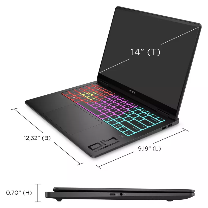 HP OMEN Transcend 14-fb1097ng Notebook da gaming 35,6 cm (14) – layout tastiera possibilmente tedesco