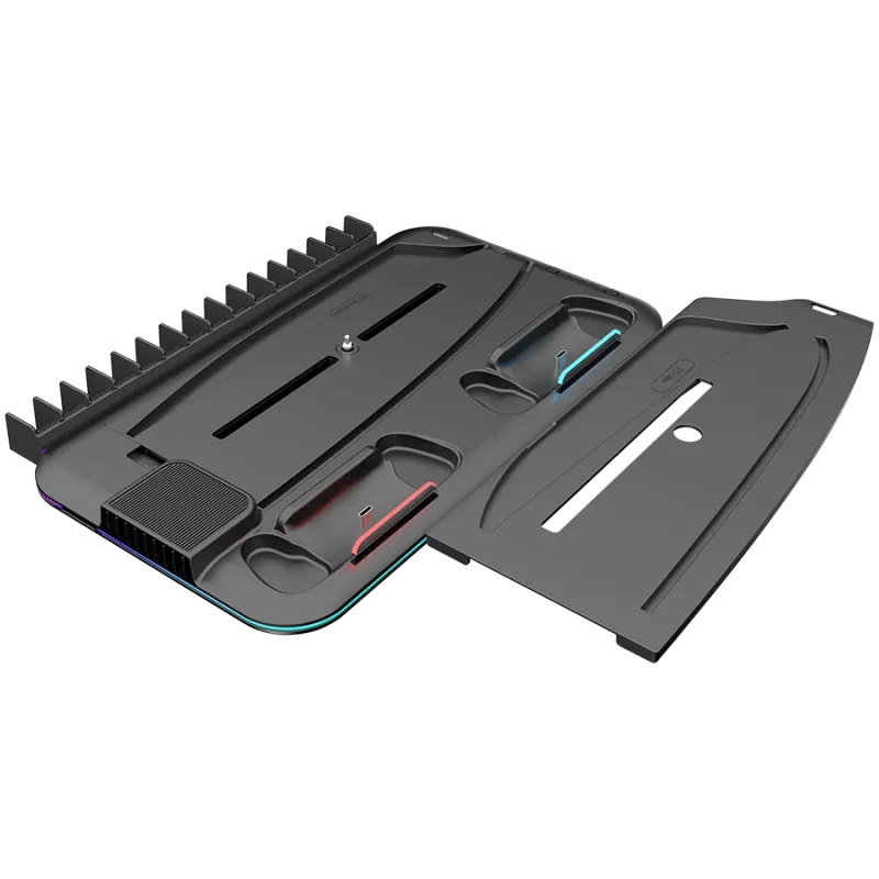 Supporto di raffreddamento CANYON CS-51 RGB per PS5 slim nero con doppia stazione di ricarica per controller