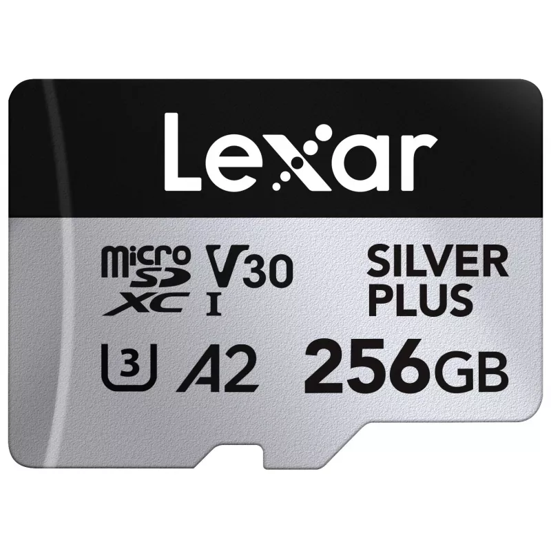 Scheda di memoria microSD 256GB C10 A2 U3 V30 205/150MB/s Silver Plus