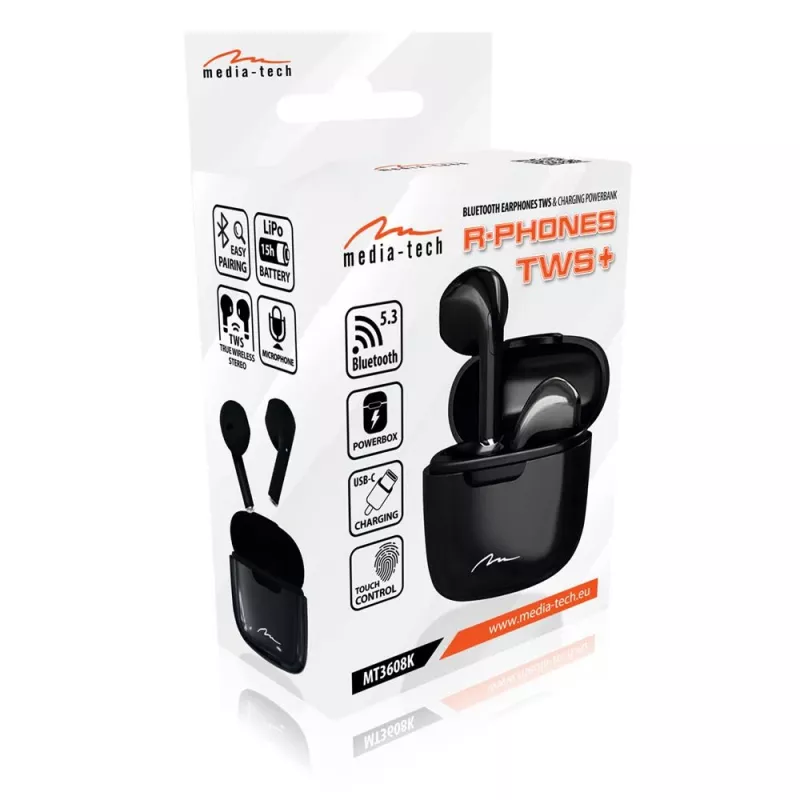 Cuffie Media-Tech MT3608K R-Phones TWS+ nere