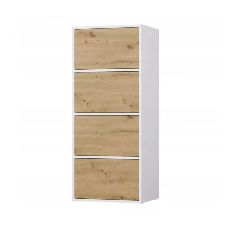 Comodino ALMA bianco/rovere artisan