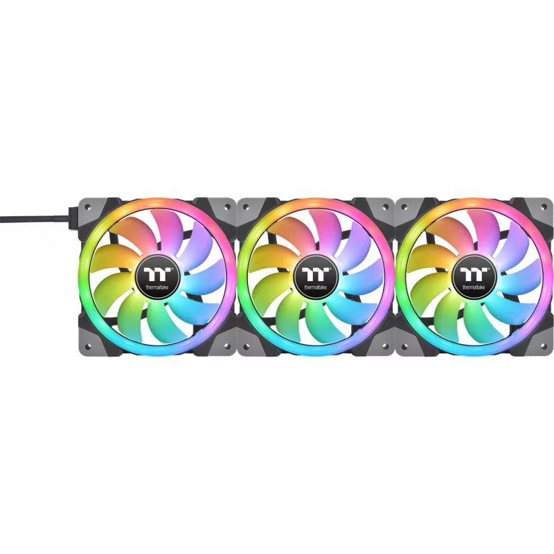 Thermaltake SWAFAN EX12 RGB ventola per case PC TT Premium Edition CL-F143-PL12SW-A, 120 mm, pale invertite, confezione da 3, nera