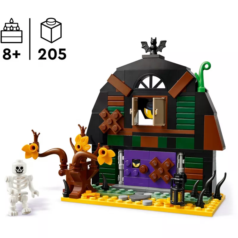 Set da costruzione LEGO Iconic Halloween Barn 40721, 205 pezzi, 1 minifigure, 140×170×60 mm