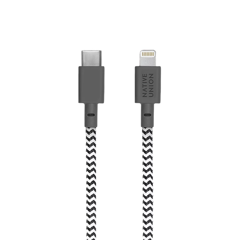 Native Union Night Cable Cavo da USB-C a Lightning, 3 m, Zebra