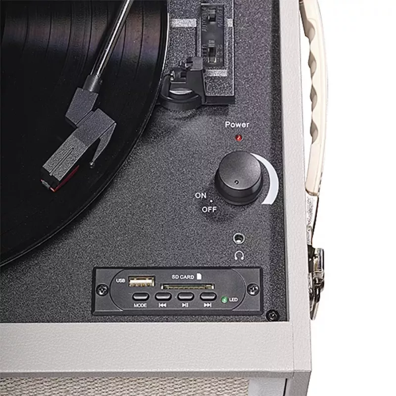 Giradischi Denver VPR-250 nero grigio legno 33 1/3 45 78 giri/min