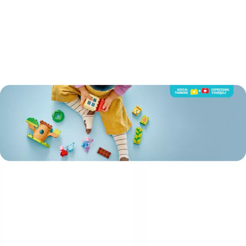 Lego 10431 Duplo Peppa Pig set gioco giardino e casa sull'albero