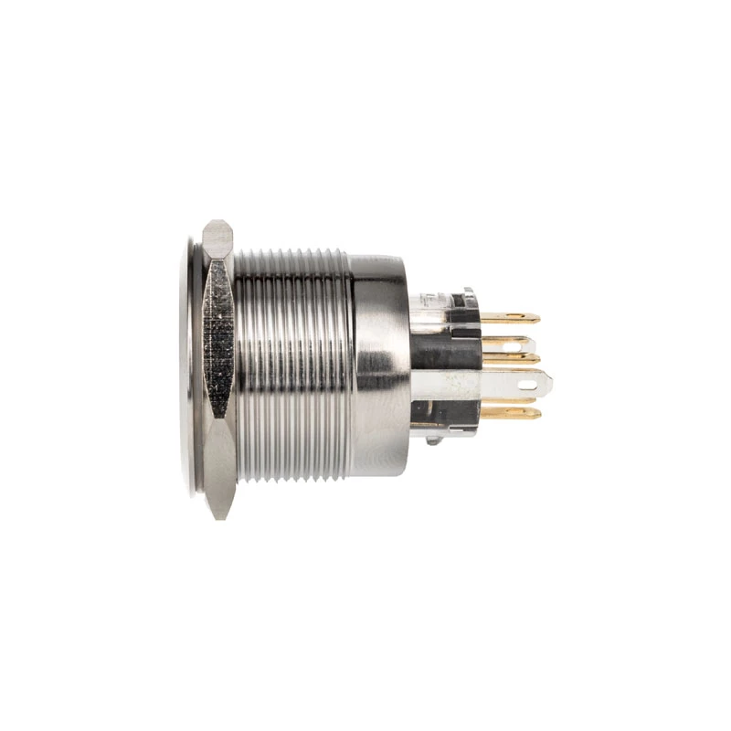 DimasTech Pulsante a pressione antimanomissione 25 mm Silverline Dot RGB PD216