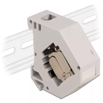Delock - adattatore modulare - montabile su guida DIN - CAT 6a - STP - grigio - 1 connessione (86014)