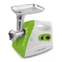 Tritacarne ESPERANZA EKM012G — 600 W, lama in acciaio inox, cornetto per salsicce, accessorio kebbe, marcia indietro, piedini antiscivolo, bianco/verde