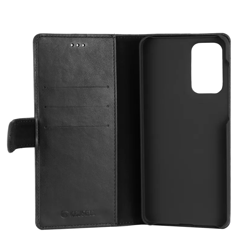 Krusell 62504 PhoneWallet custodia per Samsung Galaxy A73 5G, 6,7", pelle vegana, 3 scomparti per carte, nera