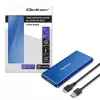 Case per SSD QOLTEC 51832 — esterno M.2 SATA, USB 3.0, fino a 2 TB, blu, supporta unità da 30 mm, 4 slot