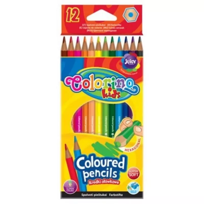 Matite colorate esagonali Colorino Kids 12 colori