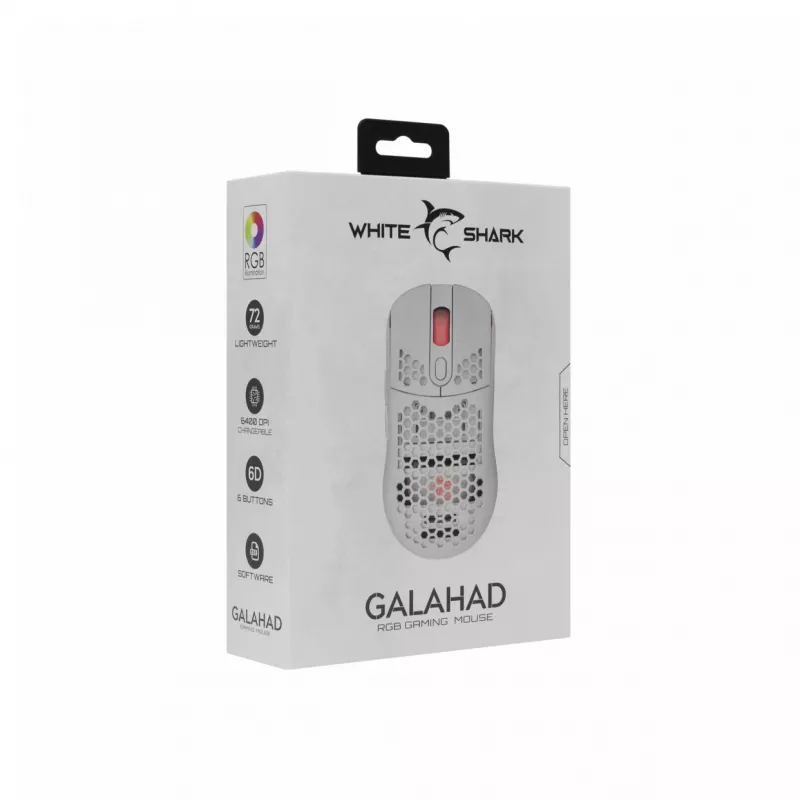 Mouse White Shark GALAHAD bianco USB Type-A