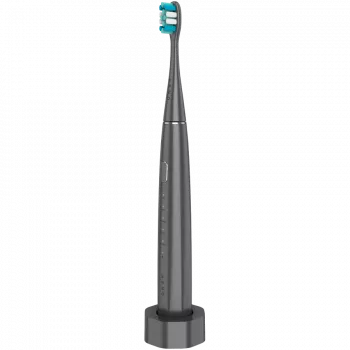 Spazzolino elettrico wireless, grigio, 3 testine, 1400mAh, funzioni: delicato, pulizia, massaggio, bianco, sweep