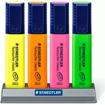 Evidenziatore Staedtler Textsurfer classic 364 punta a scalpello verde arancione rosa giallo