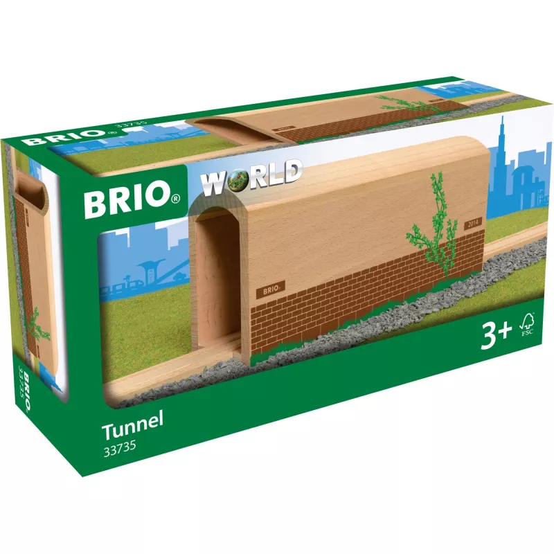 BRIO World 33735 tunnel alto in legno per binari del treno, legno certificato FSC, da 3 anni