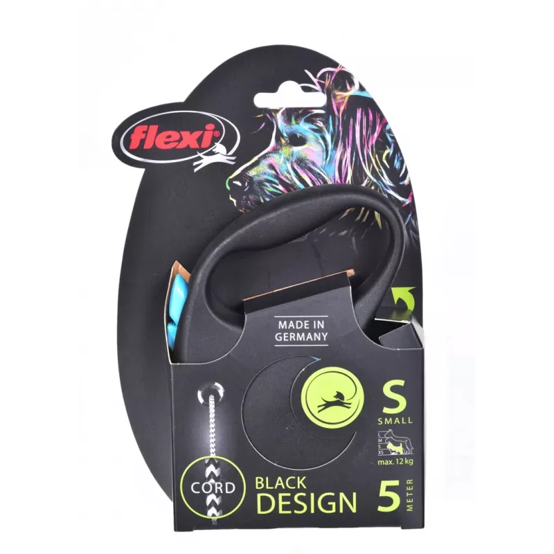 Flexi Black Design S 5 m guinzaglio per cani con meccanismo a rotella