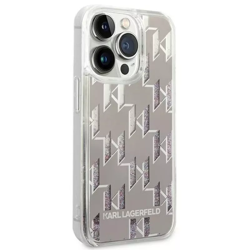 Karl Lagerfeld KLHCP14XLMNMS iPhone 14 Pro Max 6.7 hardcase argento / argento Liquid Glitter Monogram