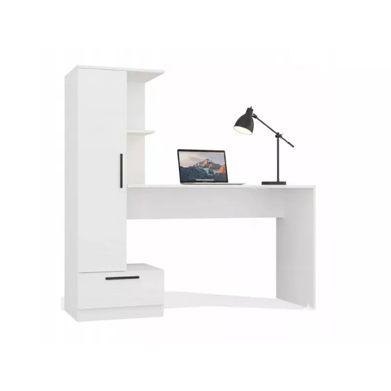 Set scrivania + libreria Cosmo, bianco
