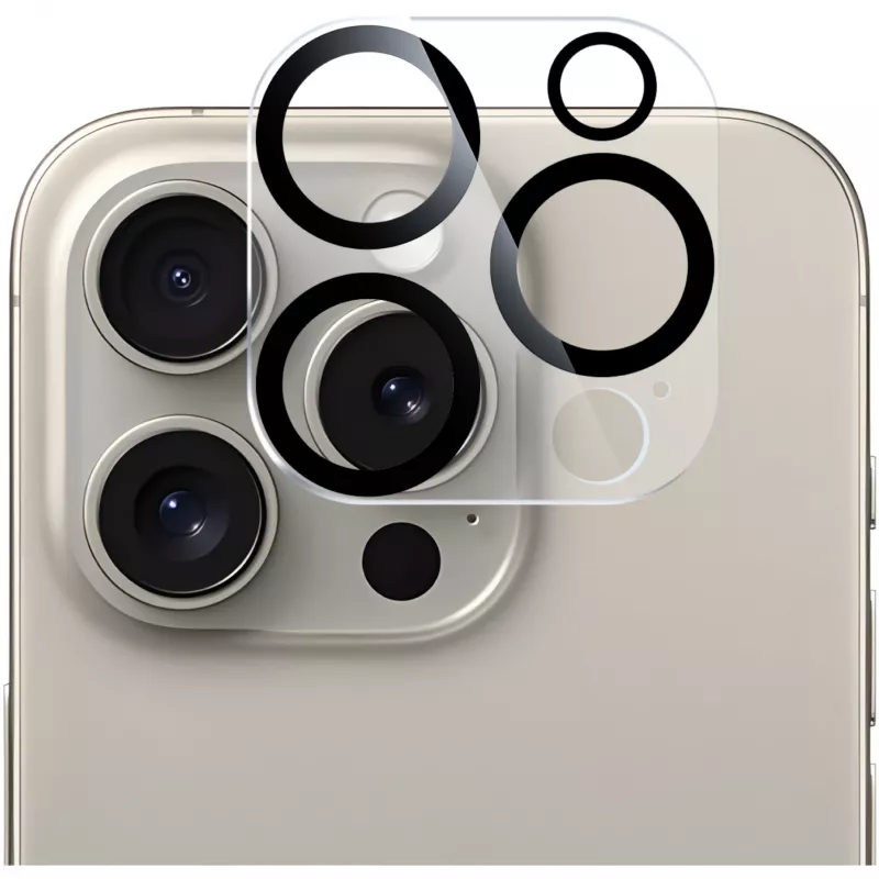 Vetro protezione fotocamera NEVOGLASS 3D (trasparente/nero, iPhone 17 Pro)