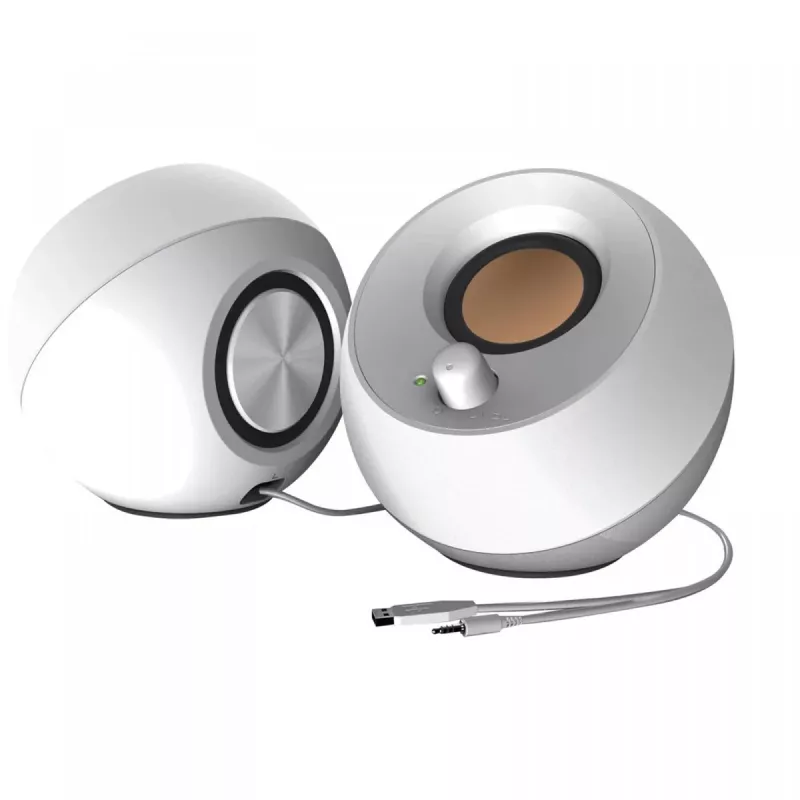 Creative Pebble 2.0 altoparlanti stereo da scrivania, bianco